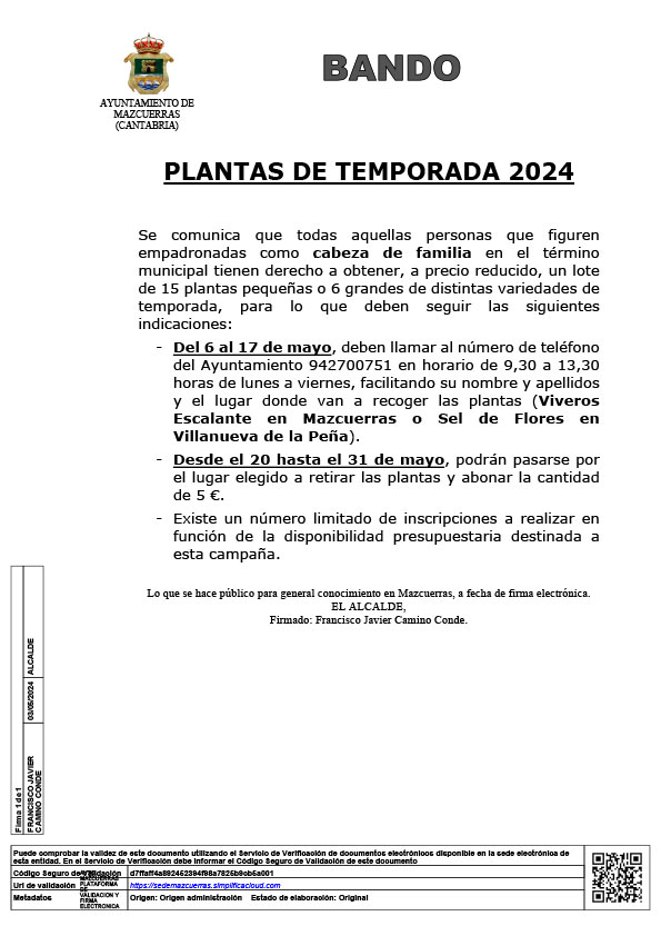 BANDO PLANTAS DE TEMPORADA 2024